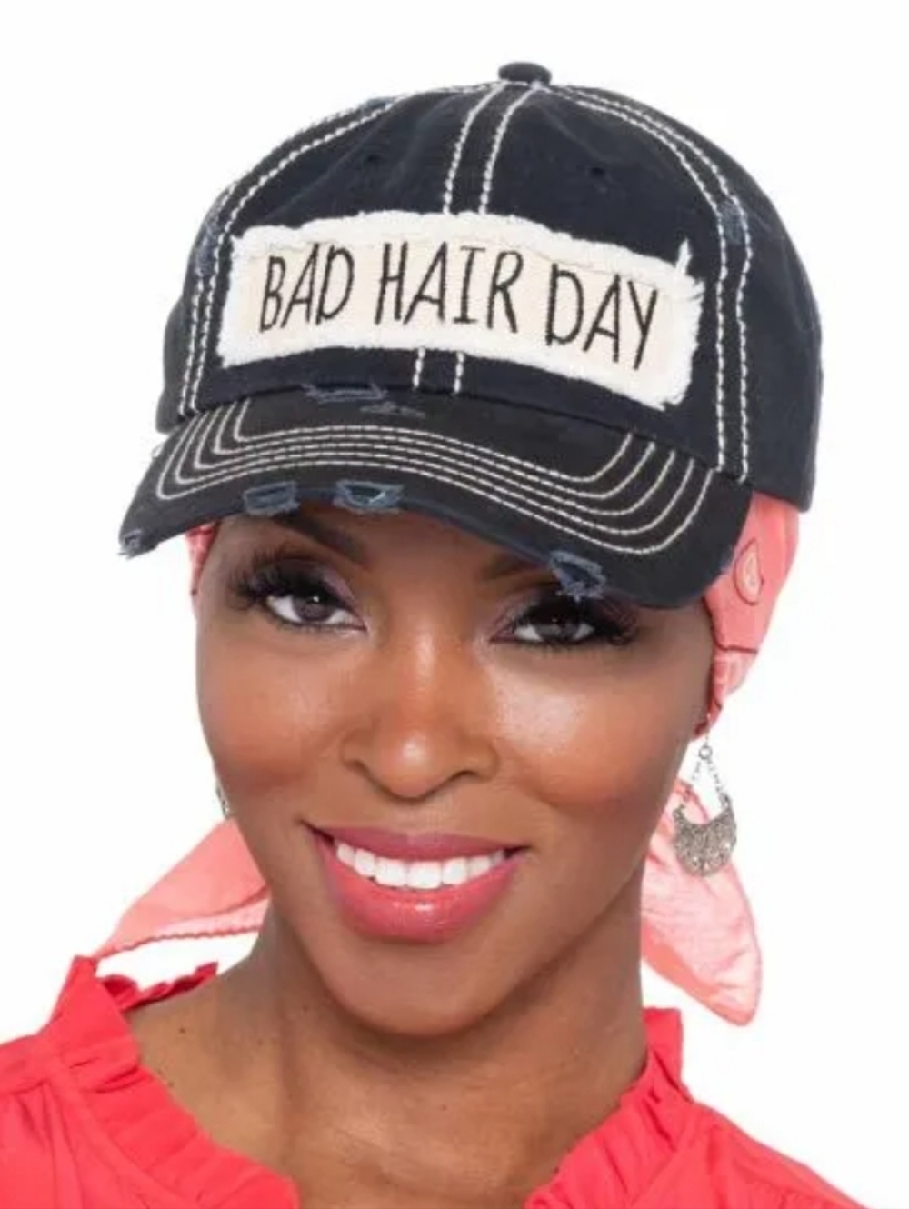 KBETHOS Navy 'Bad Hair Day' Distressed Baseball Cap